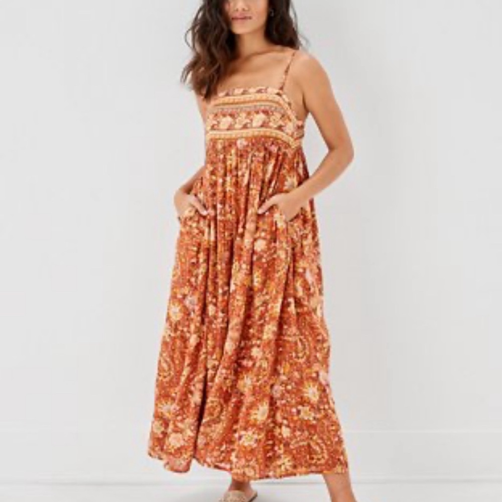 AMERICAN EAGLE spaghetti strap maxi peasant tie back woman’s dress. XXL